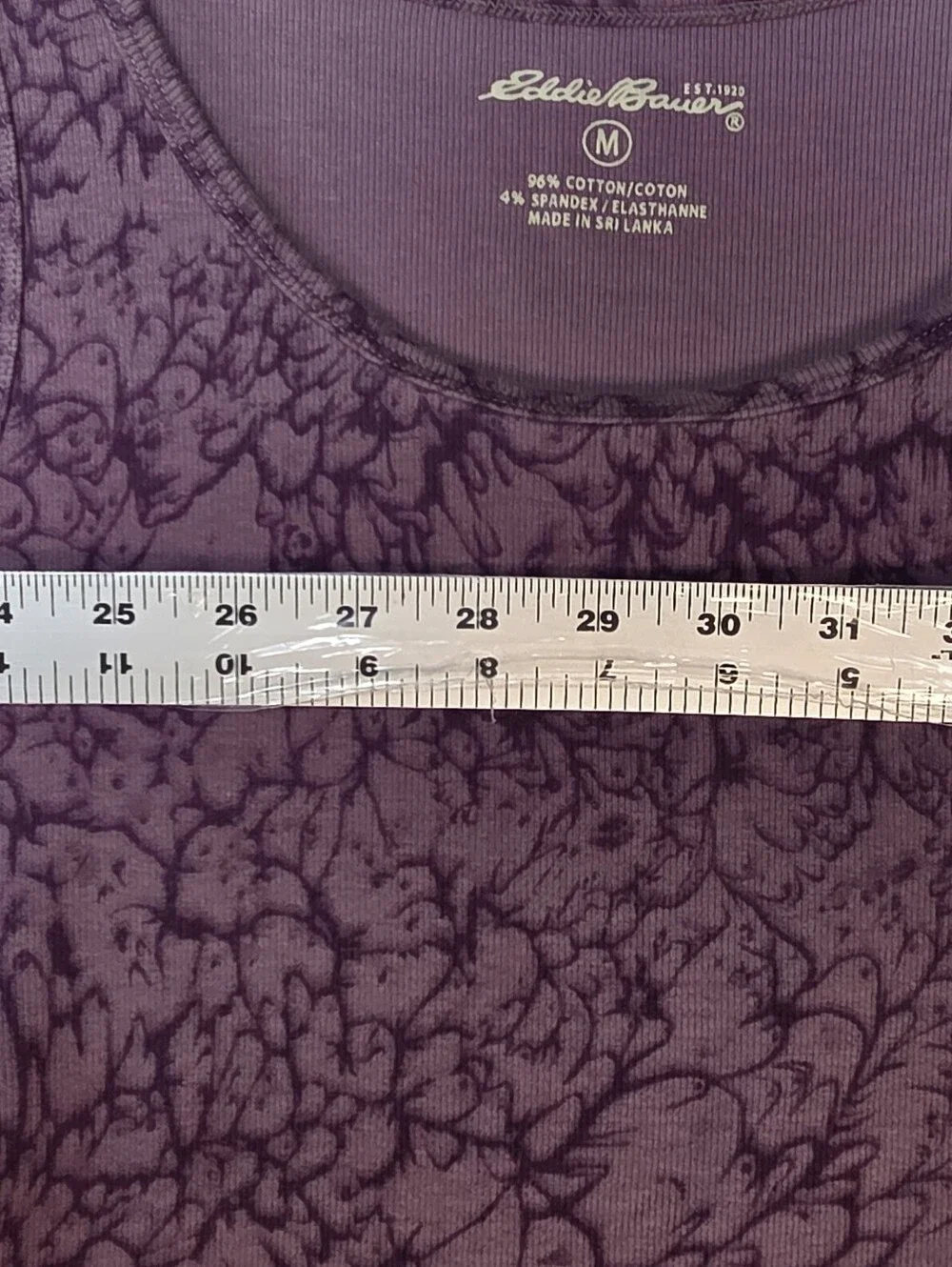 Womens Eddie Bauer Purple Round Neck Sleeveless Cotton Tank Top Sz Medium - Picture 3 of 8
